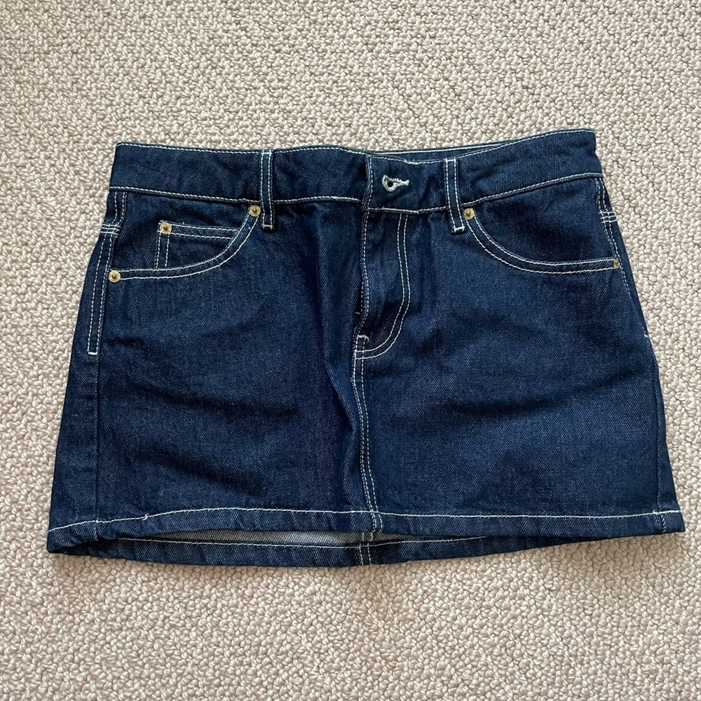 mini denim skirt